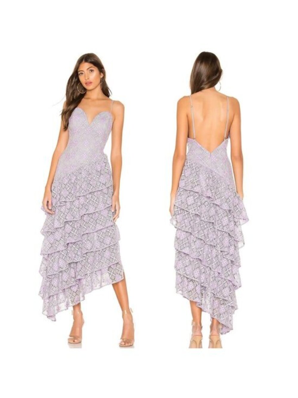 MAJORELLE Oracle Gown in Purple & Silver